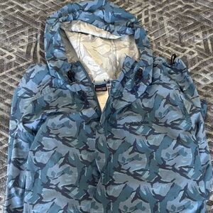 Patagonia Blue Camo Hooded Windbreaker